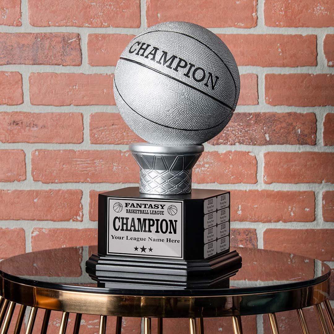 15" Perpetual Basketball Trophy – Silver Basketball - Image 2