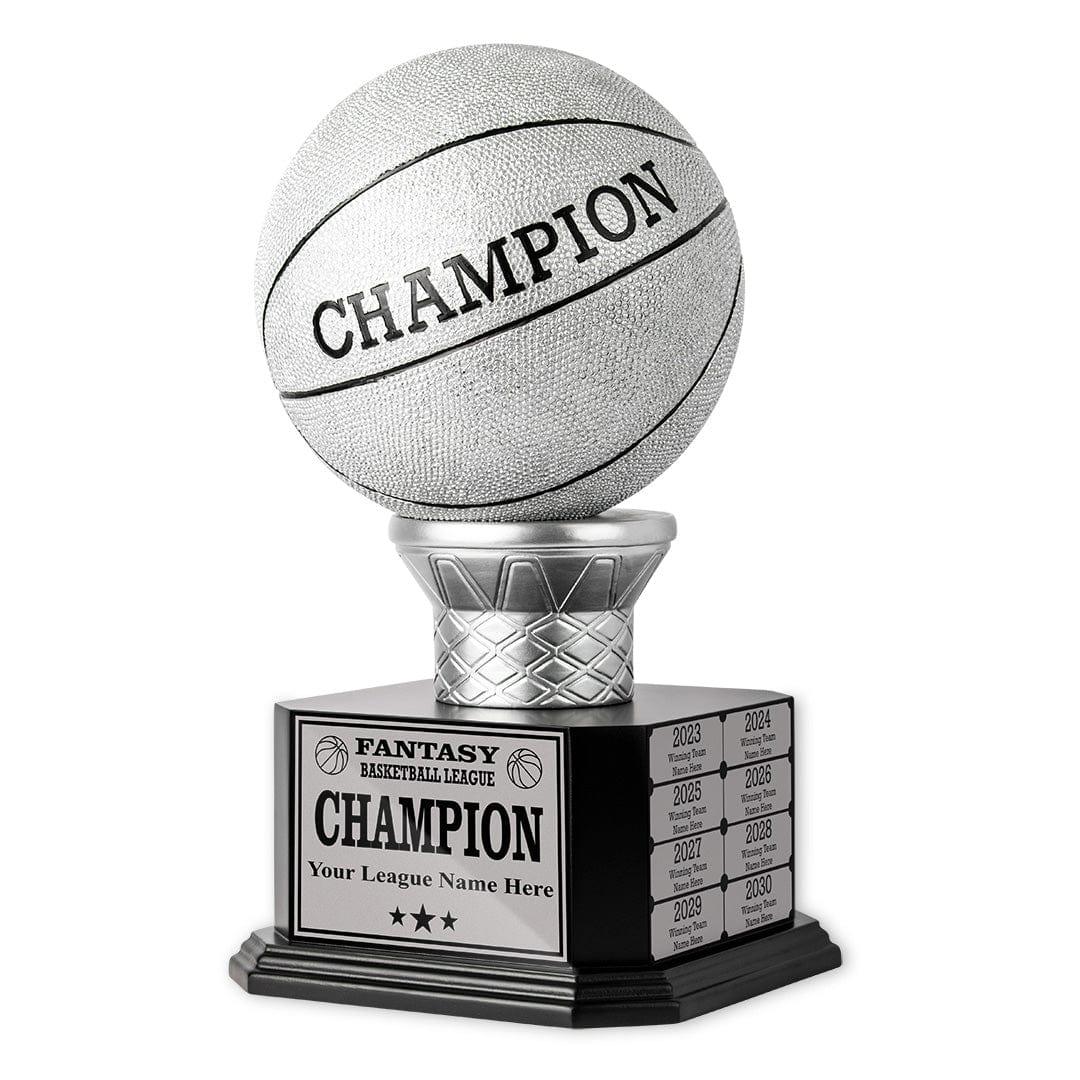15" Perpetual Basketball Trophy – Silver Basketball - Image 3