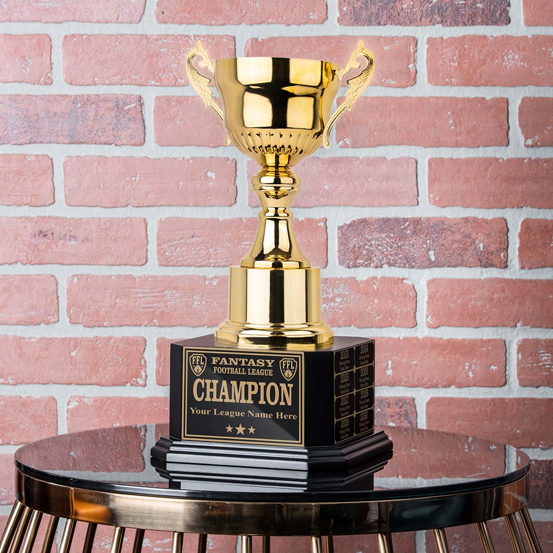 15" Perpetual Fantasy Football Trophy - Gold - Image 2
