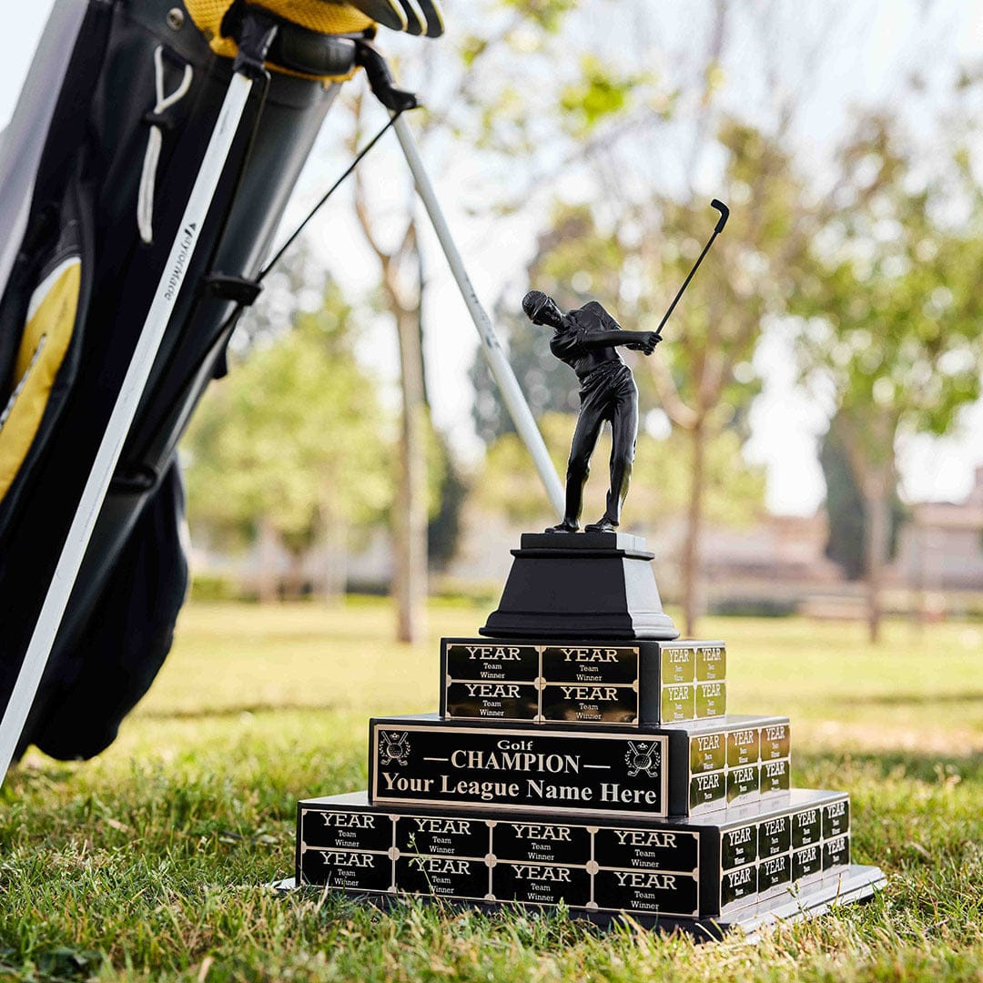 17" Golf Champion Tiered Perpetual Trophy - Image 2