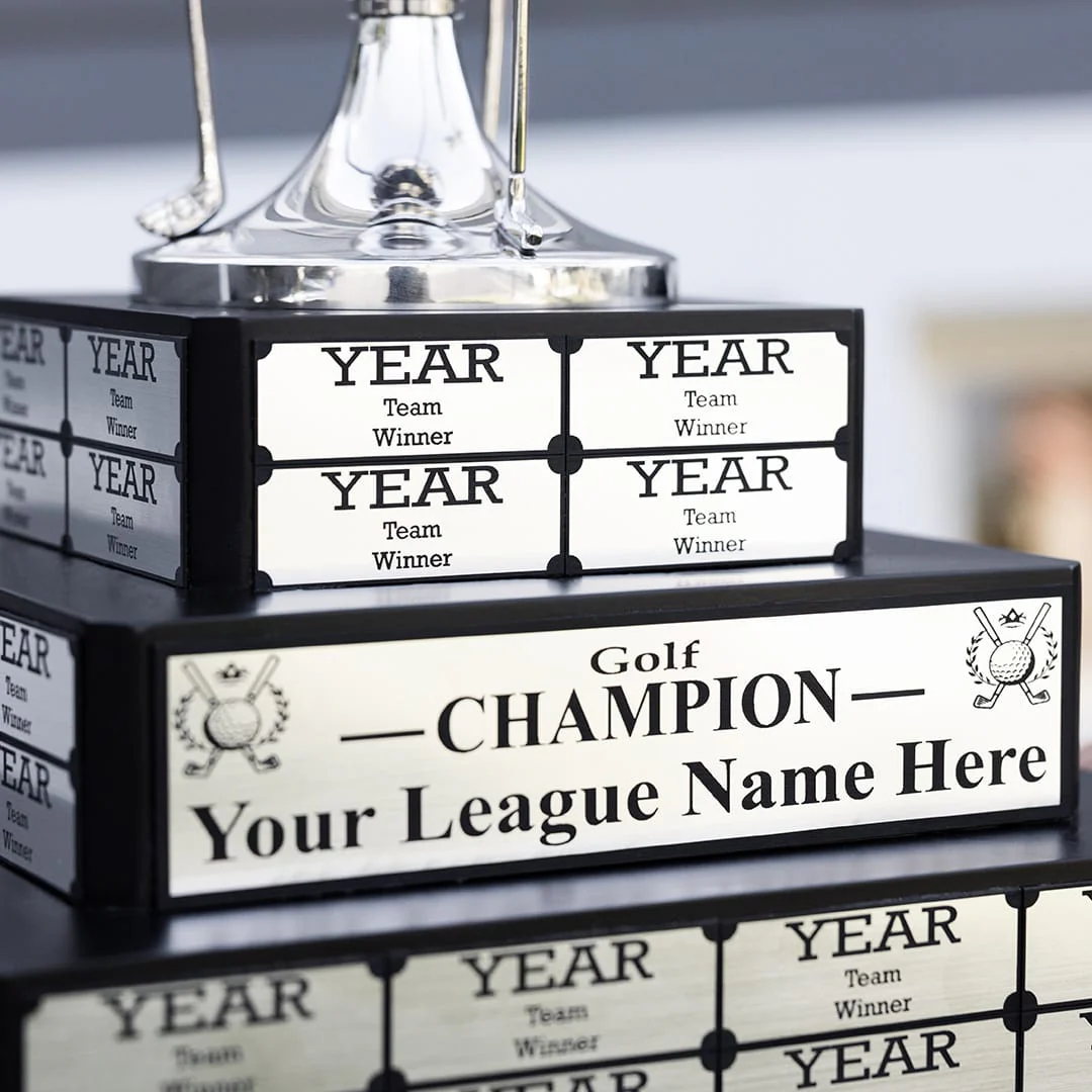 17" Golf Cup Tiered Perpetual Trophy - Image 4