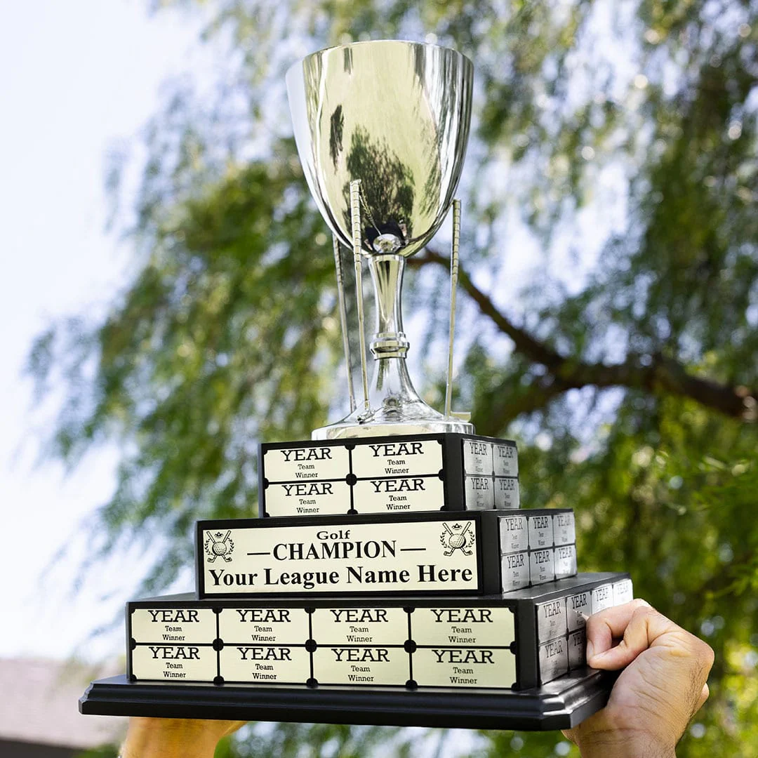 17" Golf Cup Tiered Perpetual Trophy - Image 6