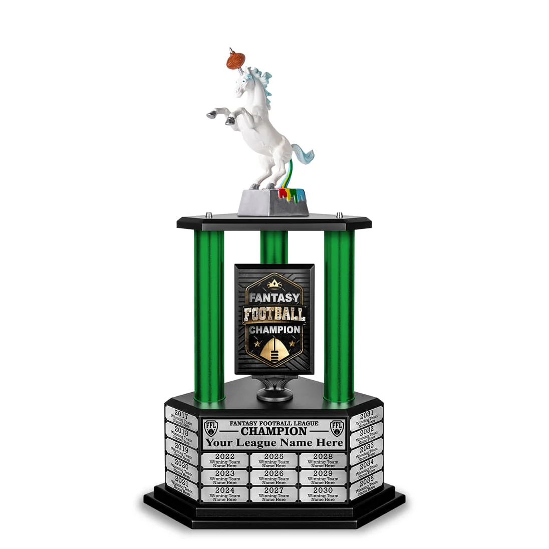 26”-36” Green Column Fantasy Football Perpetual Trophy - Image 10