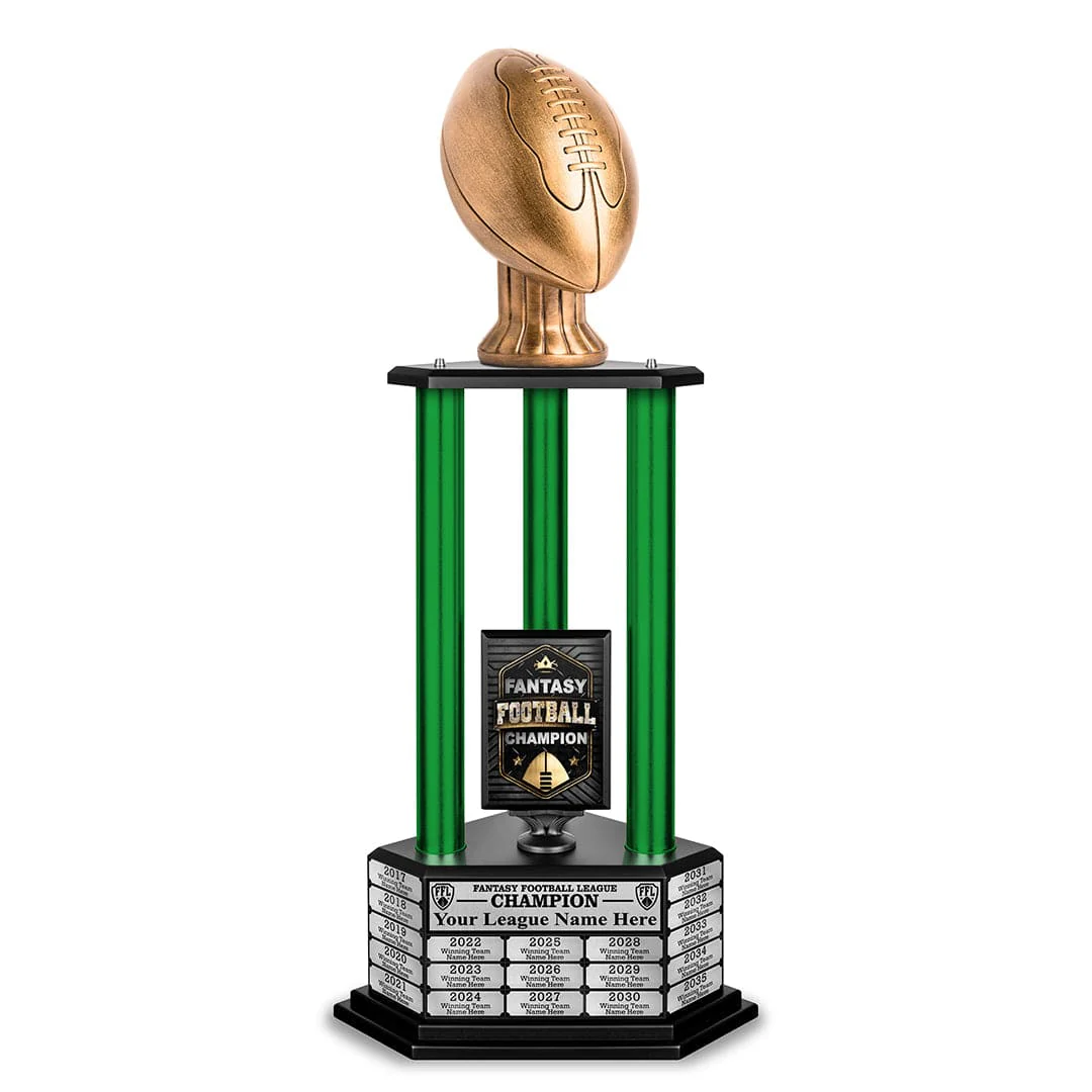 26”-36” Green Column Fantasy Football Perpetual Trophy - Image 11