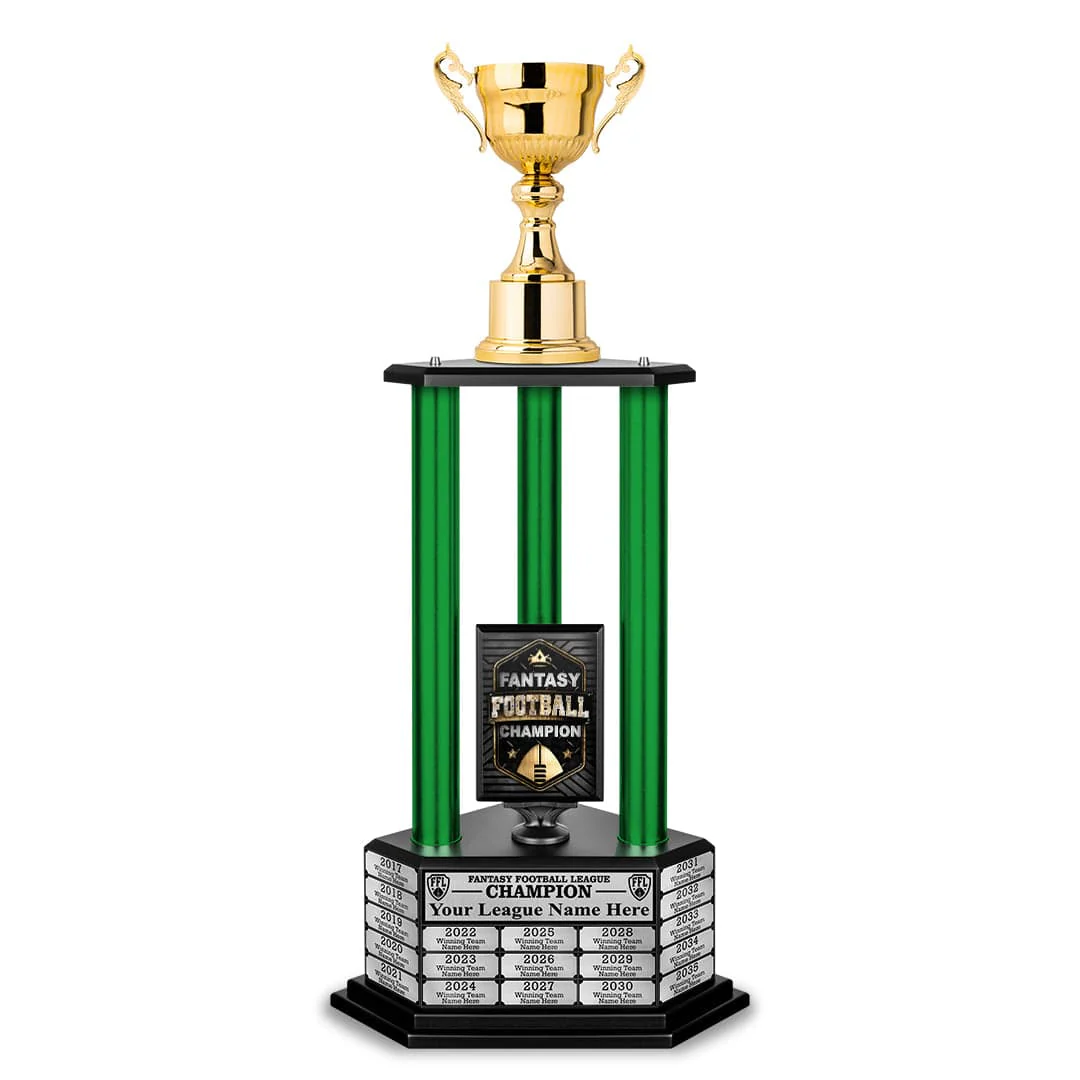 26”-36” Green Column Fantasy Football Perpetual Trophy - Image 13