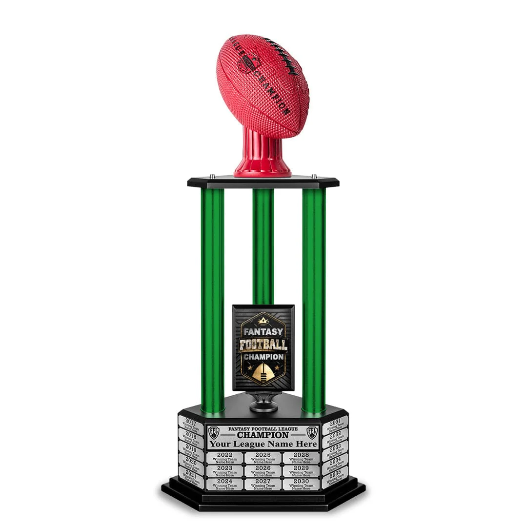 26”-36” Green Column Fantasy Football Perpetual Trophy - Image 15