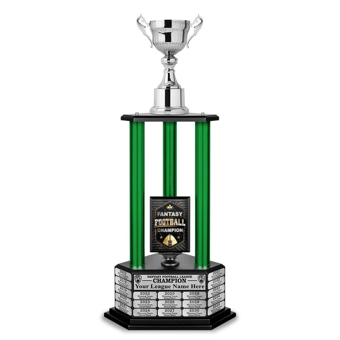 26”-36” Green Column Fantasy Football Perpetual Trophy - Image 16
