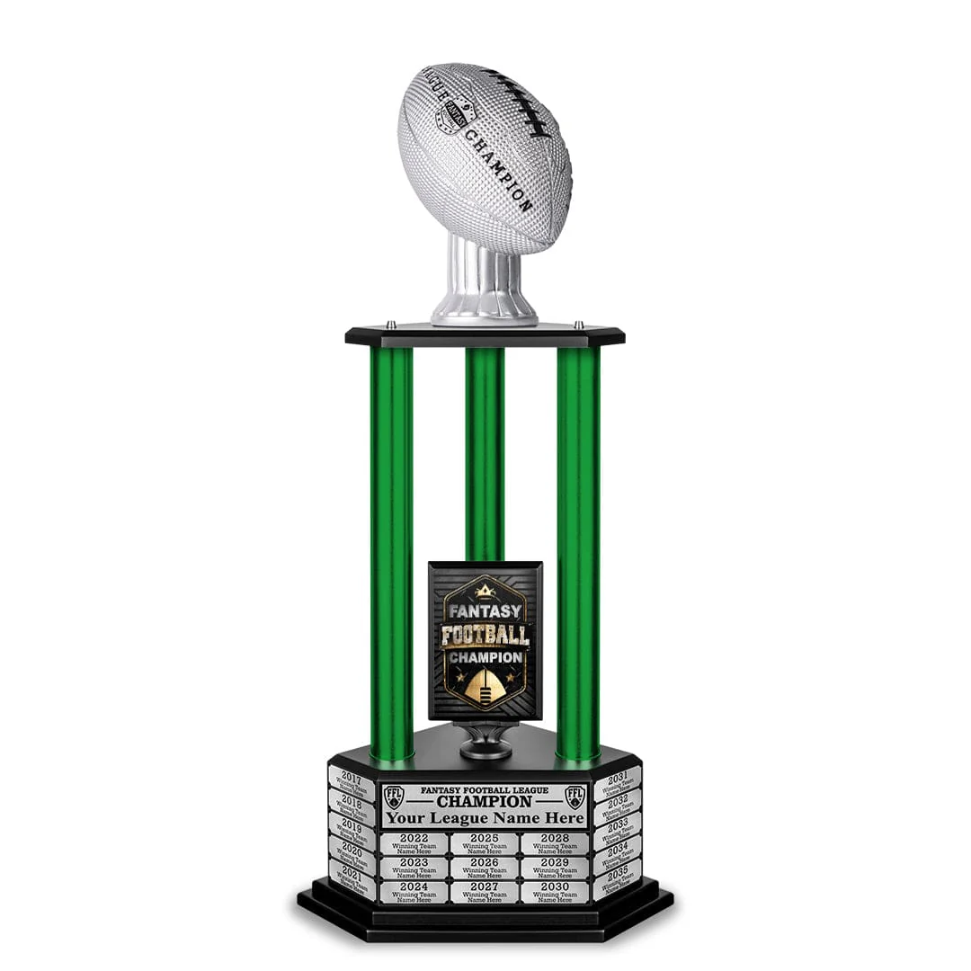 26”-36” Green Column Fantasy Football Perpetual Trophy - Image 17