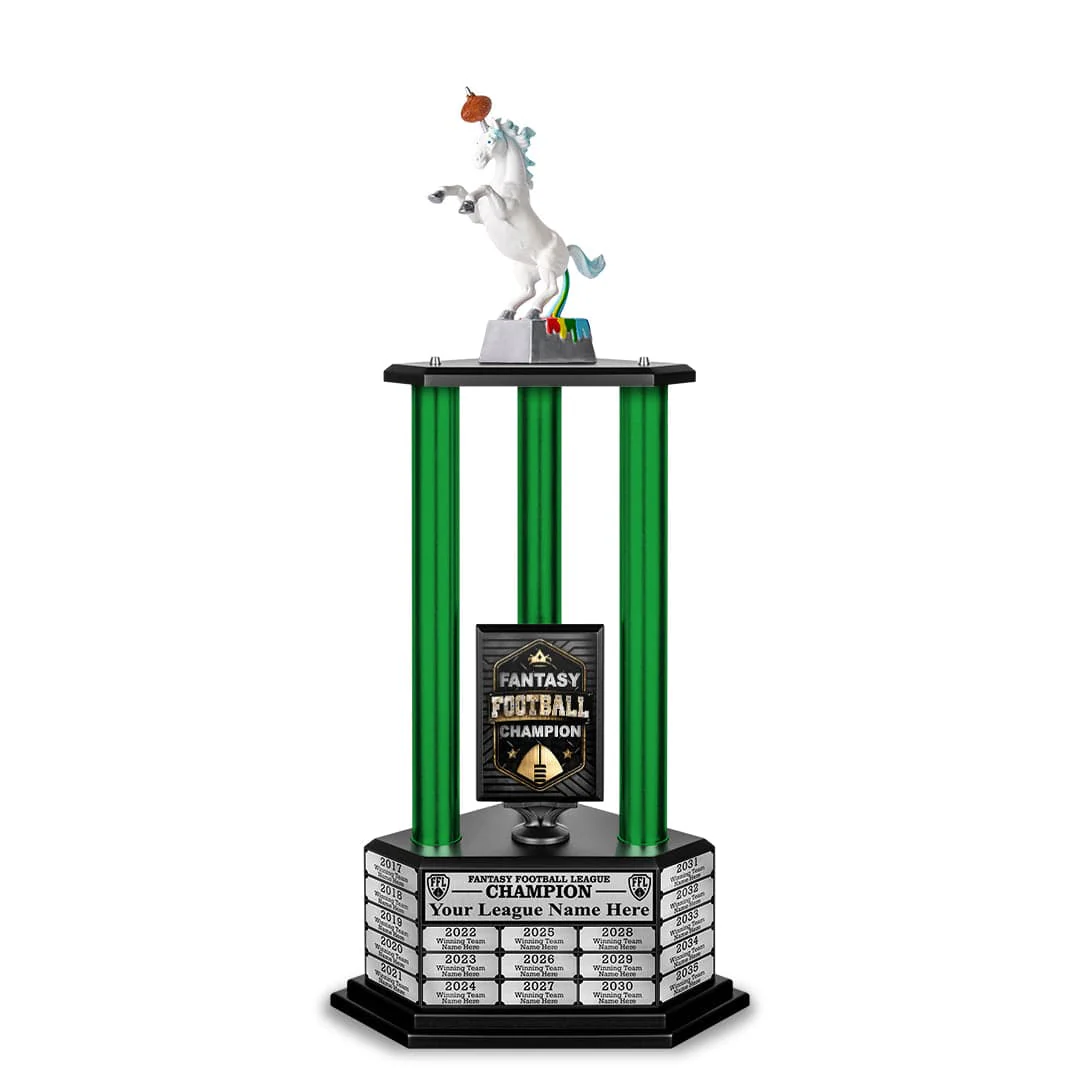26”-36” Green Column Fantasy Football Perpetual Trophy - Image 18
