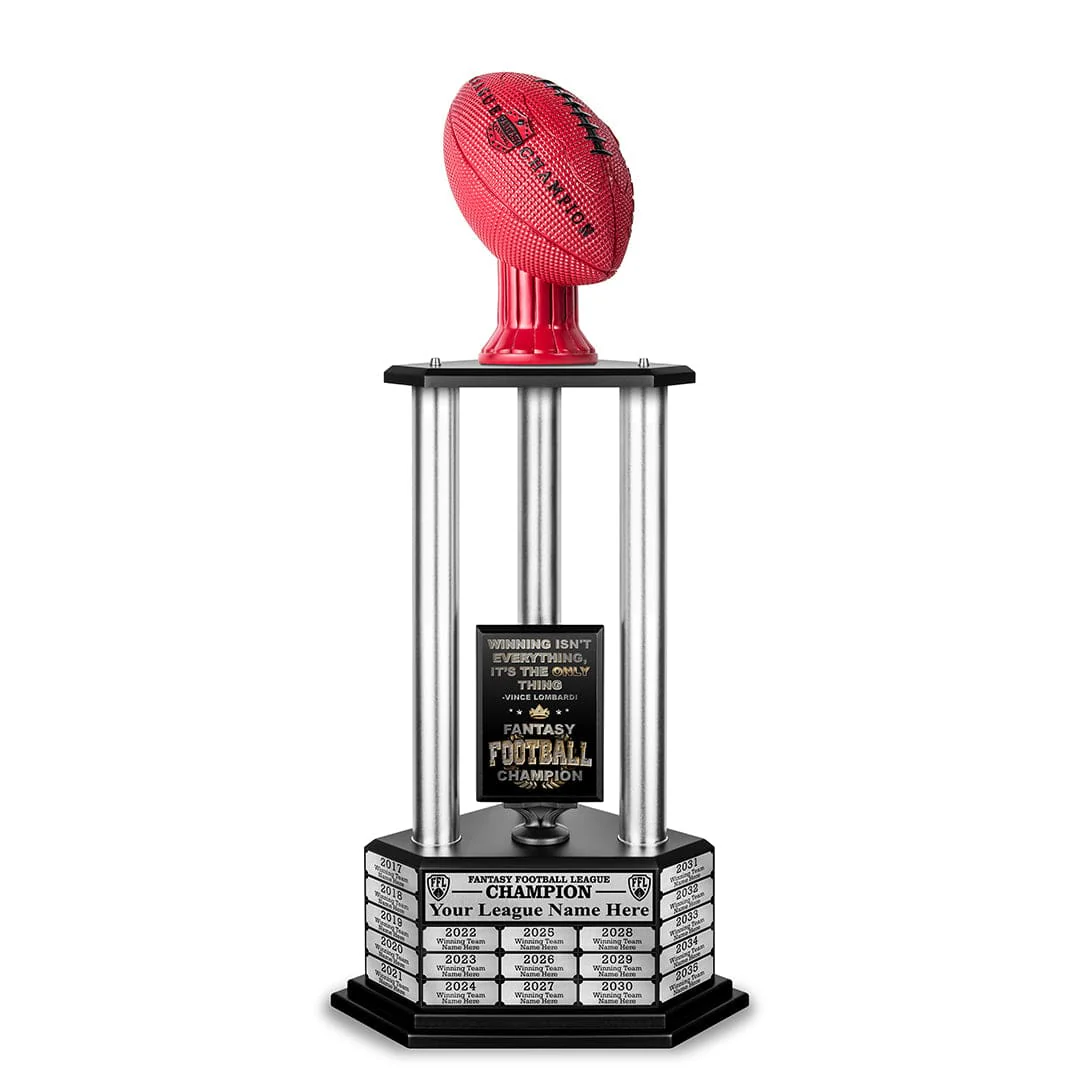 26"-36" Perpetual Fantasy Football Trophy - Red Football - Image 10
