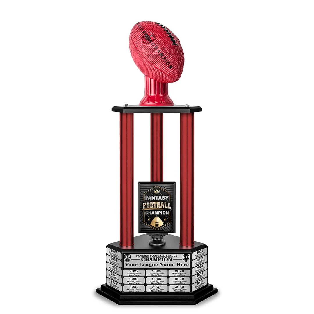 26"-36" Perpetual Fantasy Football Trophy - Red Football - Image 13