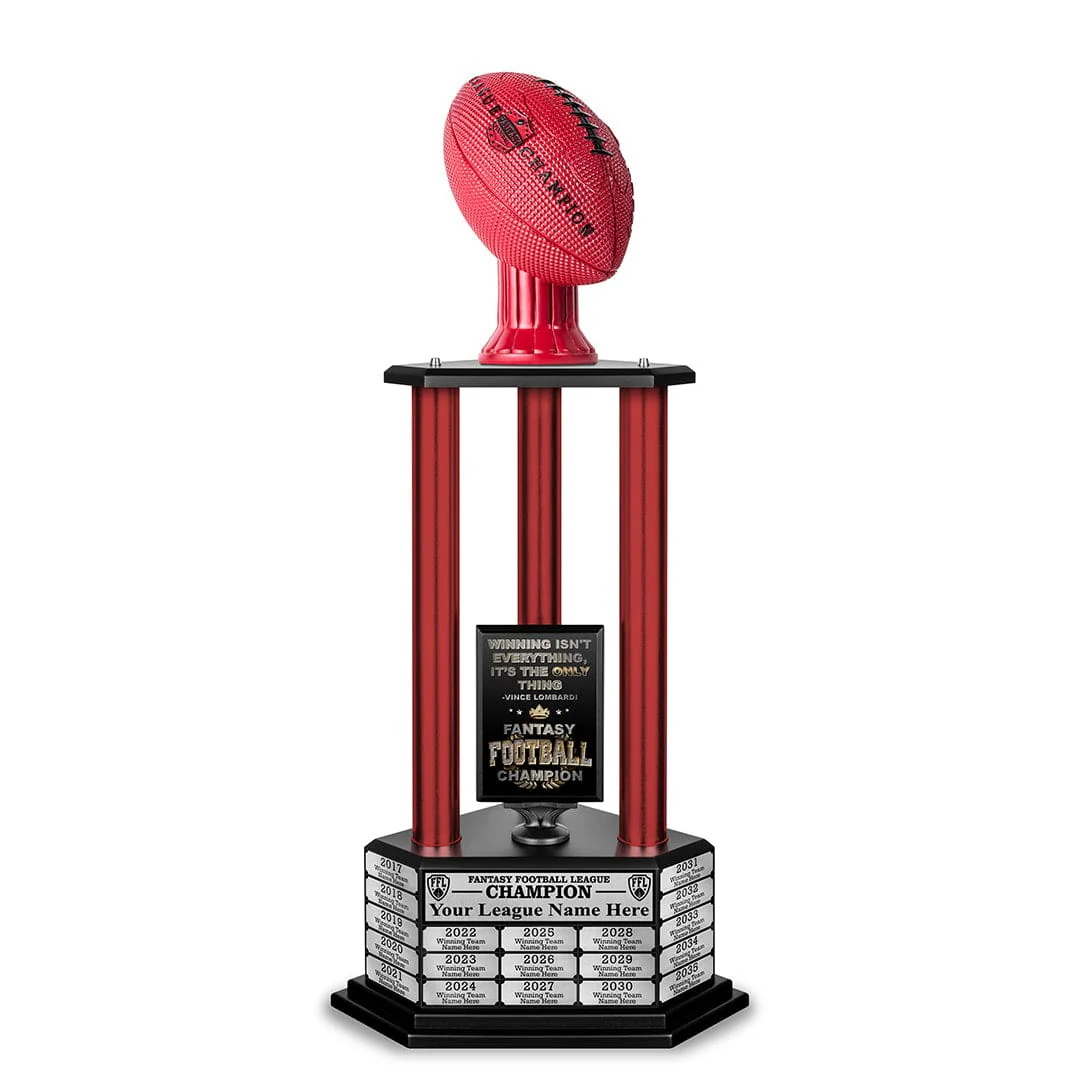 26"-36" Perpetual Fantasy Football Trophy - Red Football - Image 14