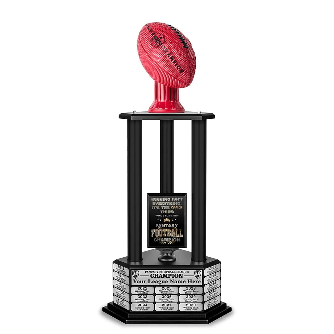 26"-36" Perpetual Fantasy Football Trophy - Red Football - Image 15