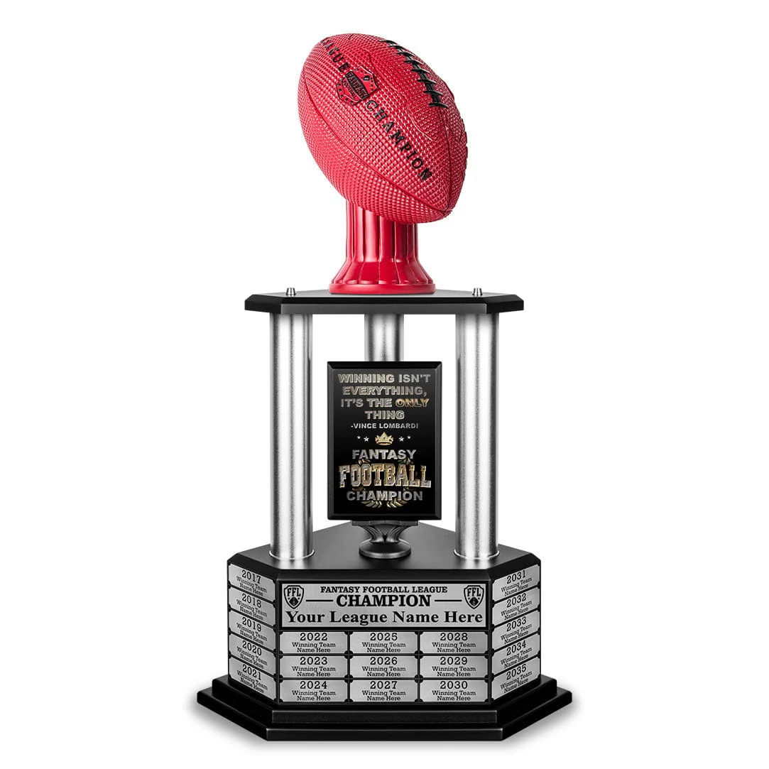 26"-36" Perpetual Fantasy Football Trophy - Red Football - Image 3