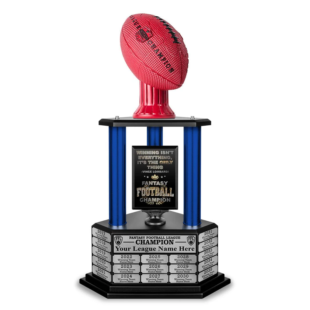 26"-36" Perpetual Fantasy Football Trophy - Red Football - Image 4