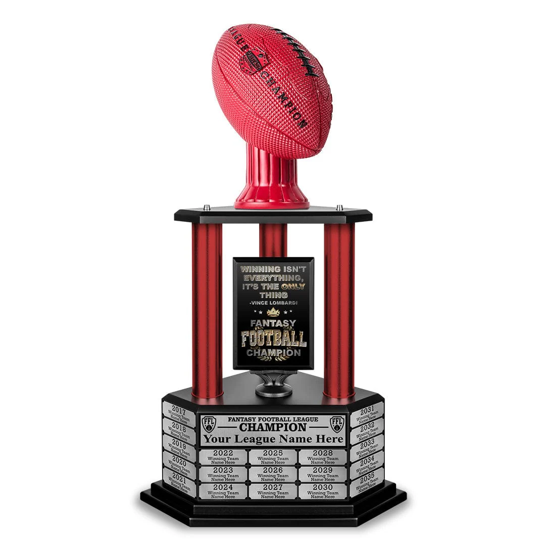 26"-36" Perpetual Fantasy Football Trophy - Red Football - Image 5