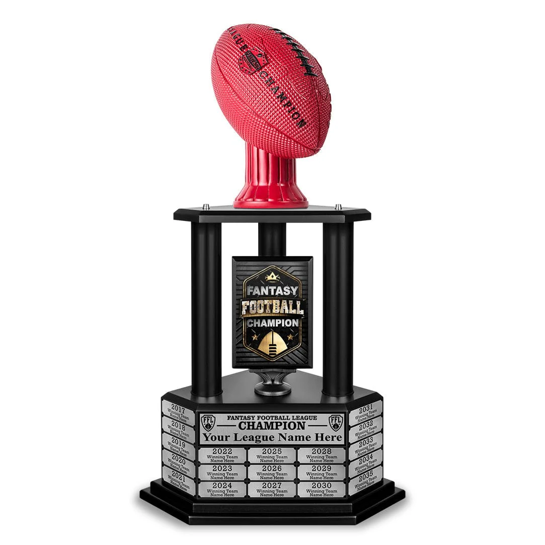 26"-36" Perpetual Fantasy Football Trophy - Red Football - Image 6