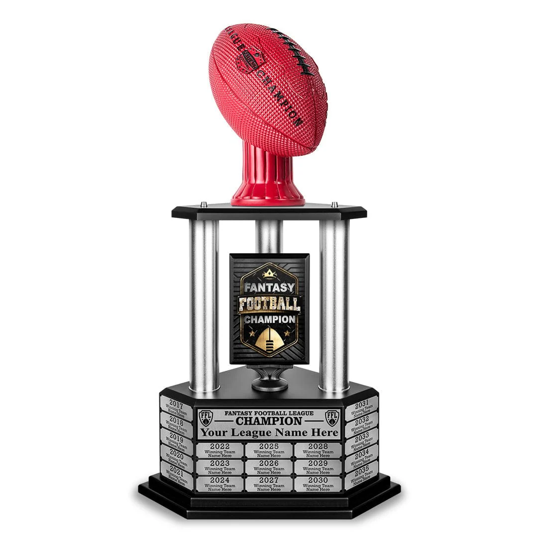 26"-36" Perpetual Fantasy Football Trophy - Red Football - Image 7