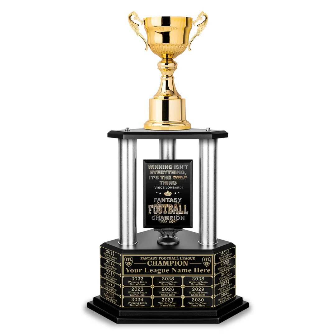 26"-36” Fantasy Football Perpetual Trophy - Gold Cup - Image 10