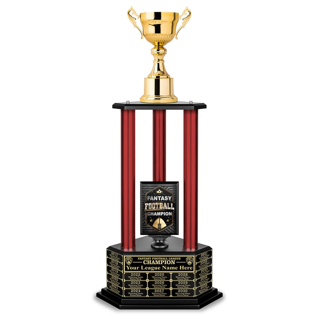 26"-36” Fantasy Football Perpetual Trophy - Gold Cup - Image 14