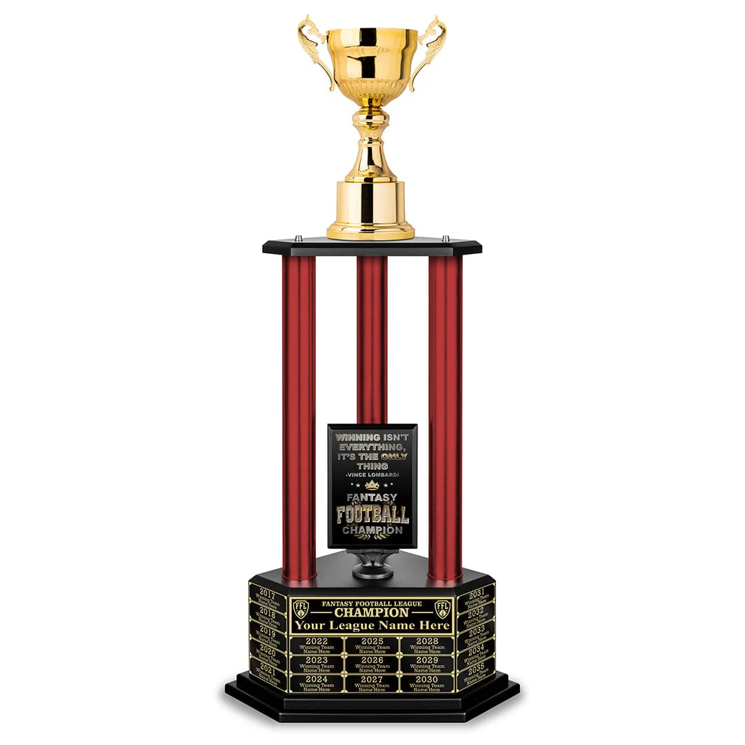 26"-36” Fantasy Football Perpetual Trophy - Gold Cup - Image 18