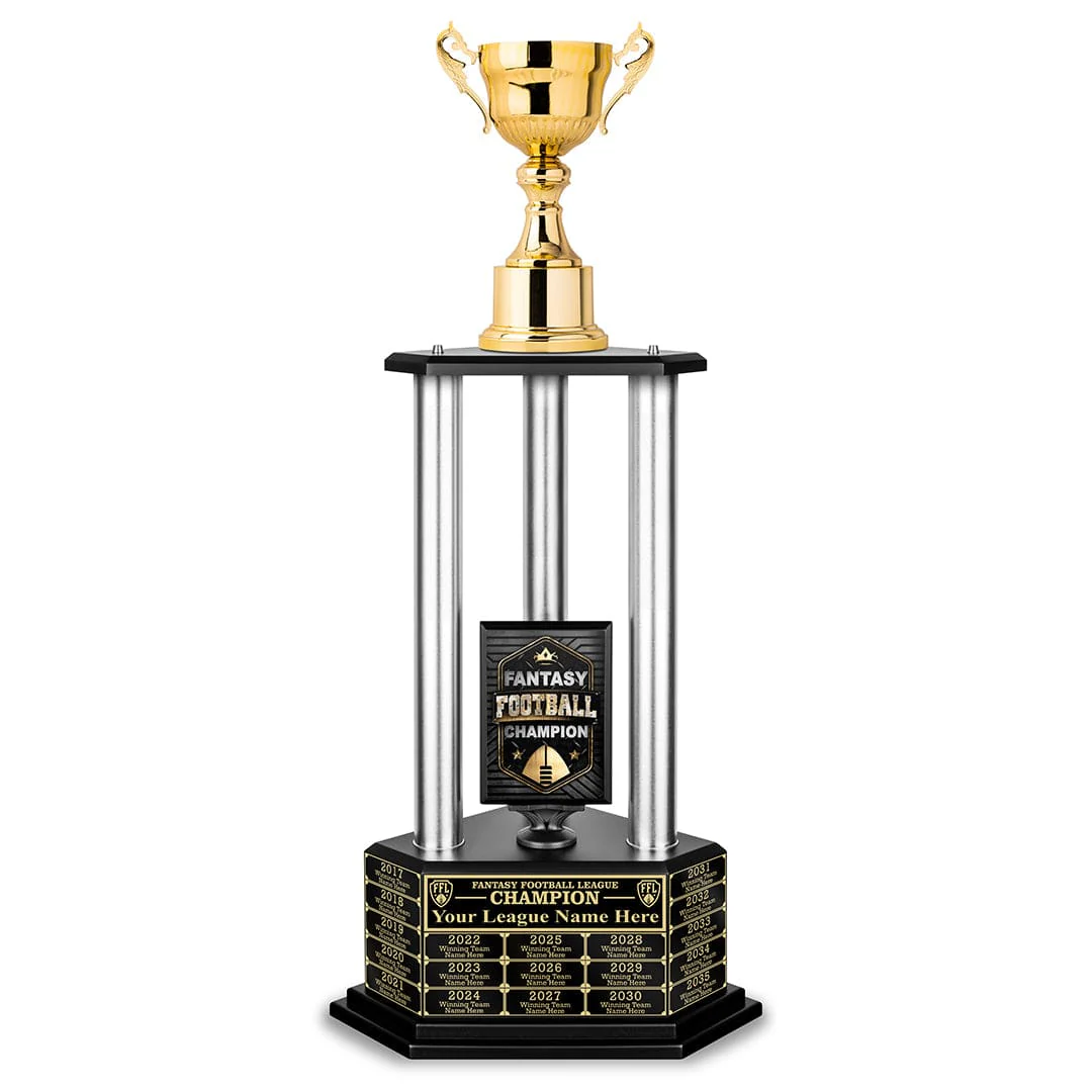 26"-36” Fantasy Football Perpetual Trophy - Gold Cup - Image 19
