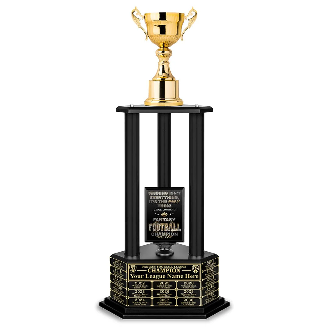 26"-36” Fantasy Football Perpetual Trophy - Gold Cup - Image 21