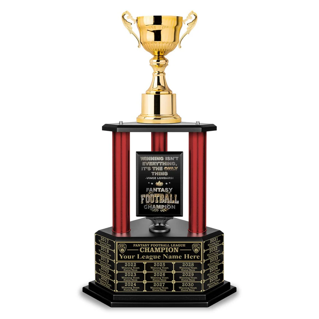 26"-36” Fantasy Football Perpetual Trophy - Gold Cup - Image 7