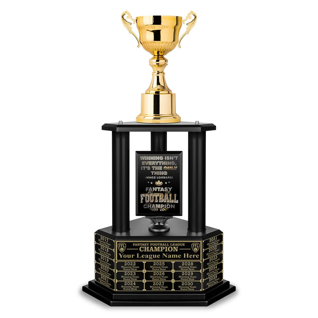 26"-36” Fantasy Football Perpetual Trophy - Gold Cup - Image 8