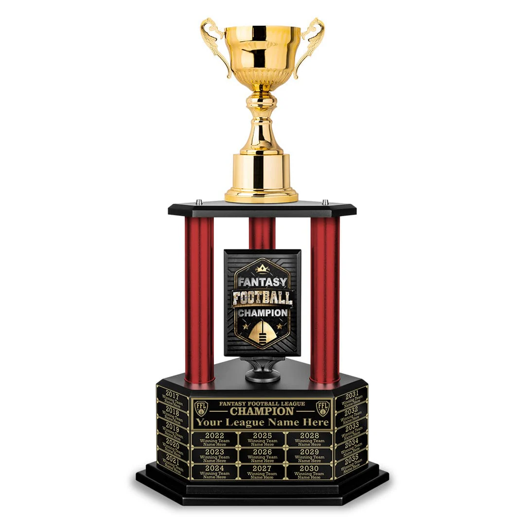 26"-36” Fantasy Football Perpetual Trophy - Gold Cup - Image 9