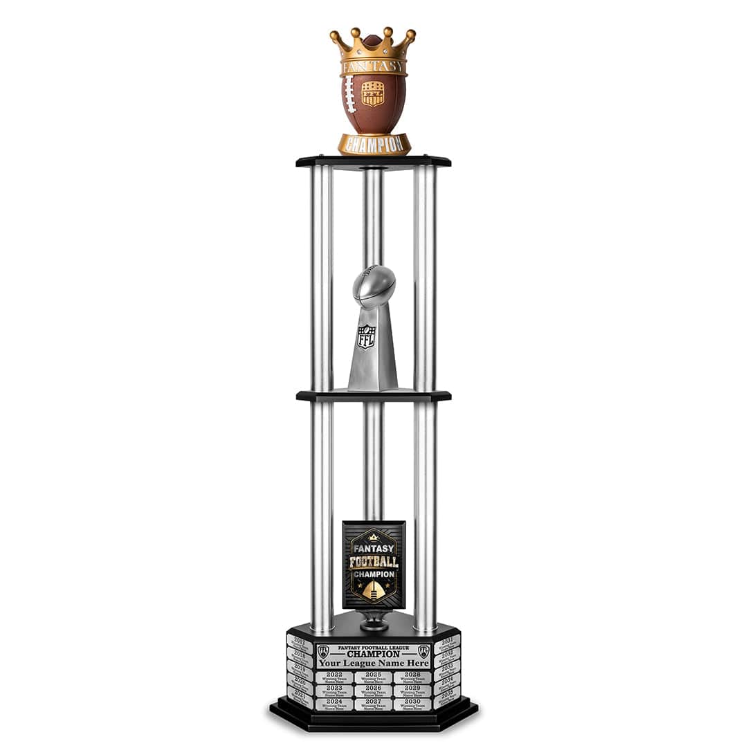 26"-56” Perpetual Fantasy Football Trophy - Crown Football - Image 22