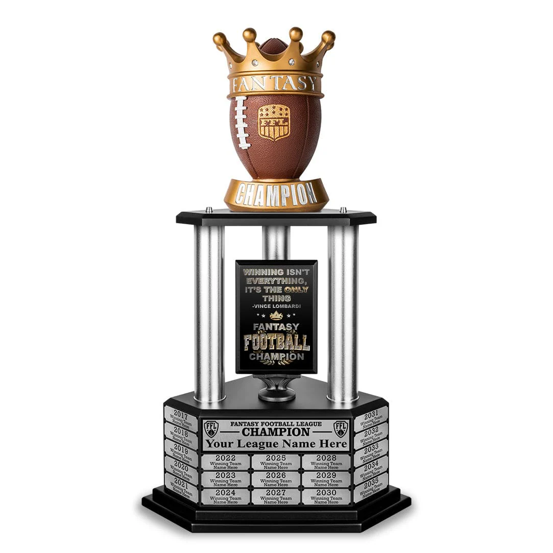 26"-56” Perpetual Fantasy Football Trophy - Crown Football - Image 3