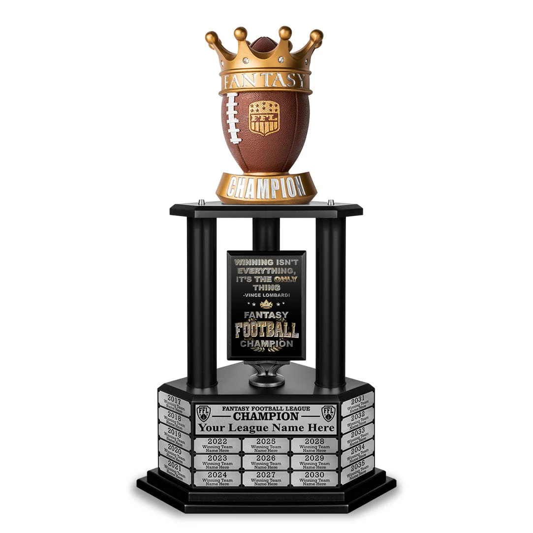 26"-56” Perpetual Fantasy Football Trophy - Crown Football - Image 4