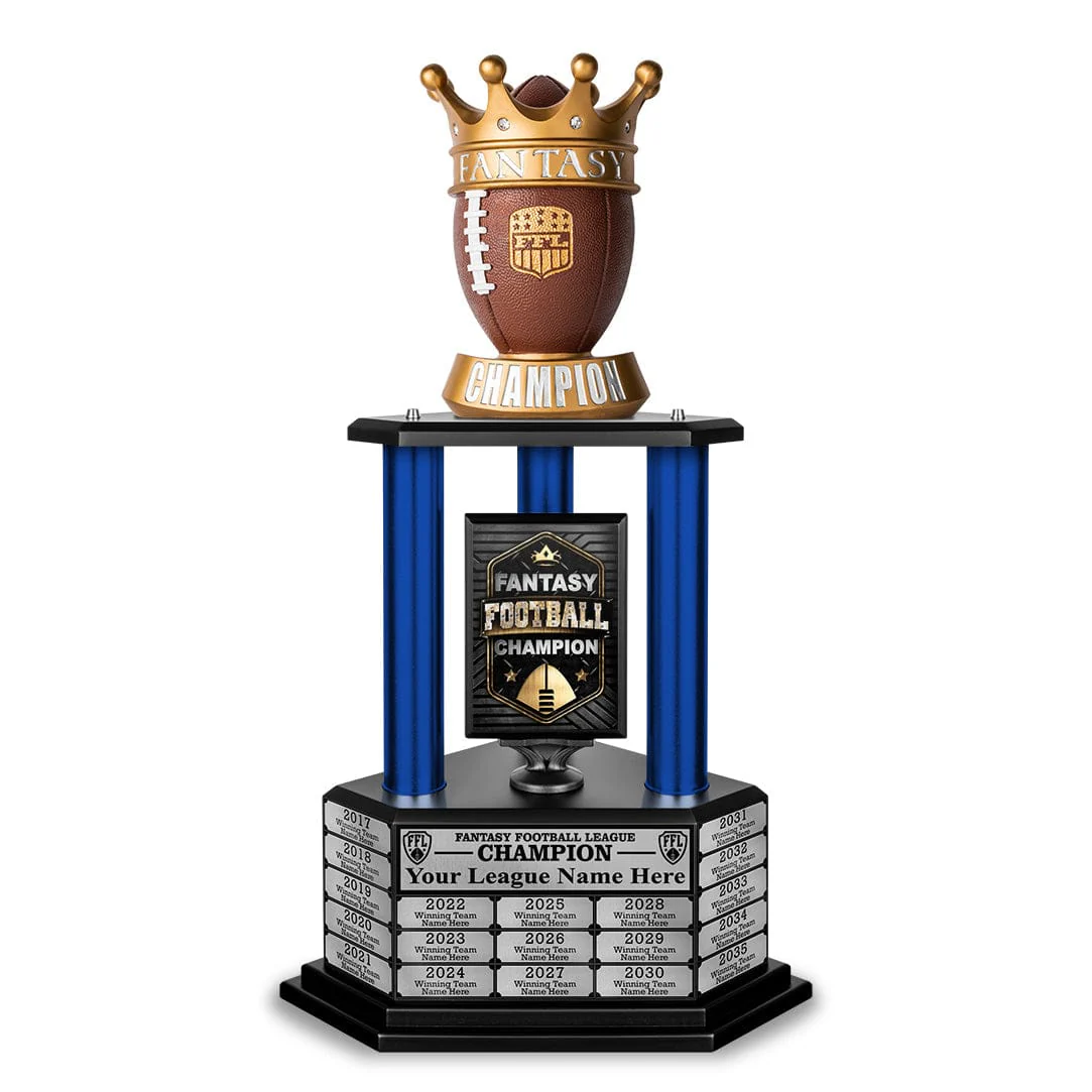 26"-56” Perpetual Fantasy Football Trophy - Crown Football - Image 5