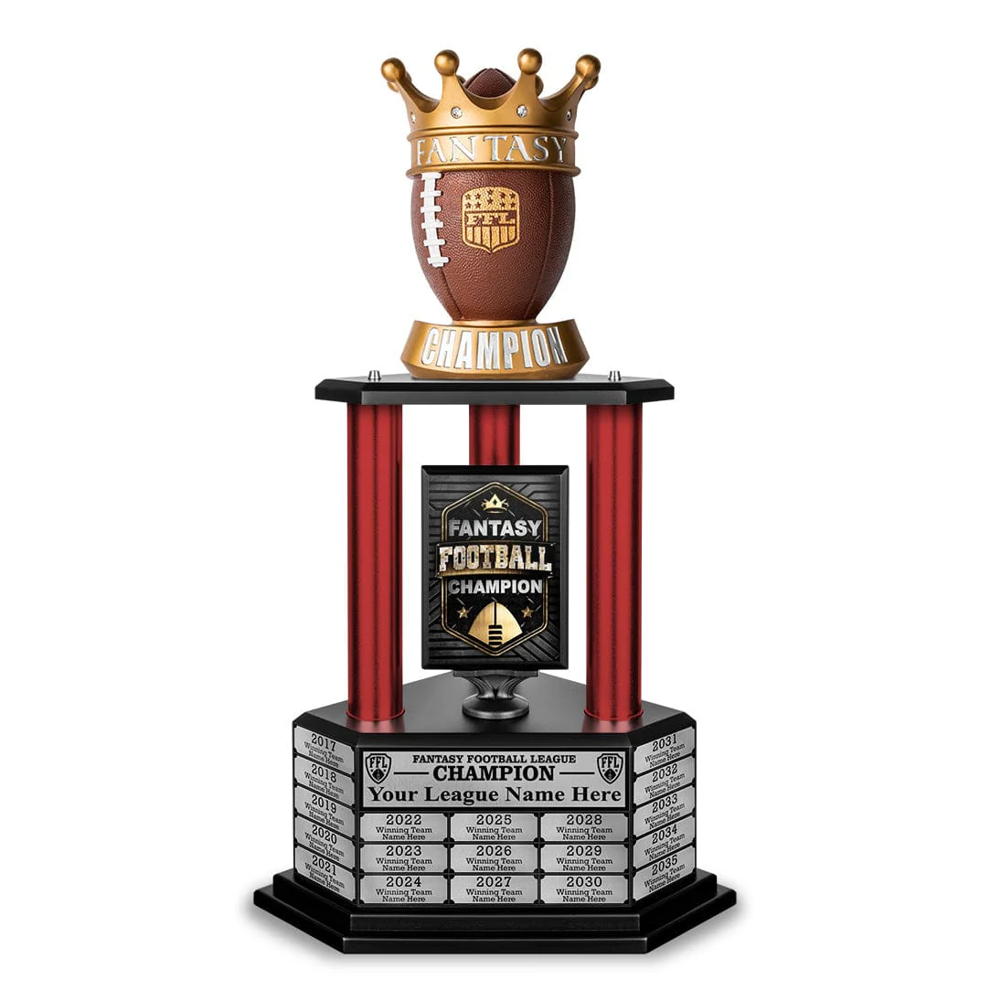 26"-56” Perpetual Fantasy Football Trophy - Crown Football - Image 6