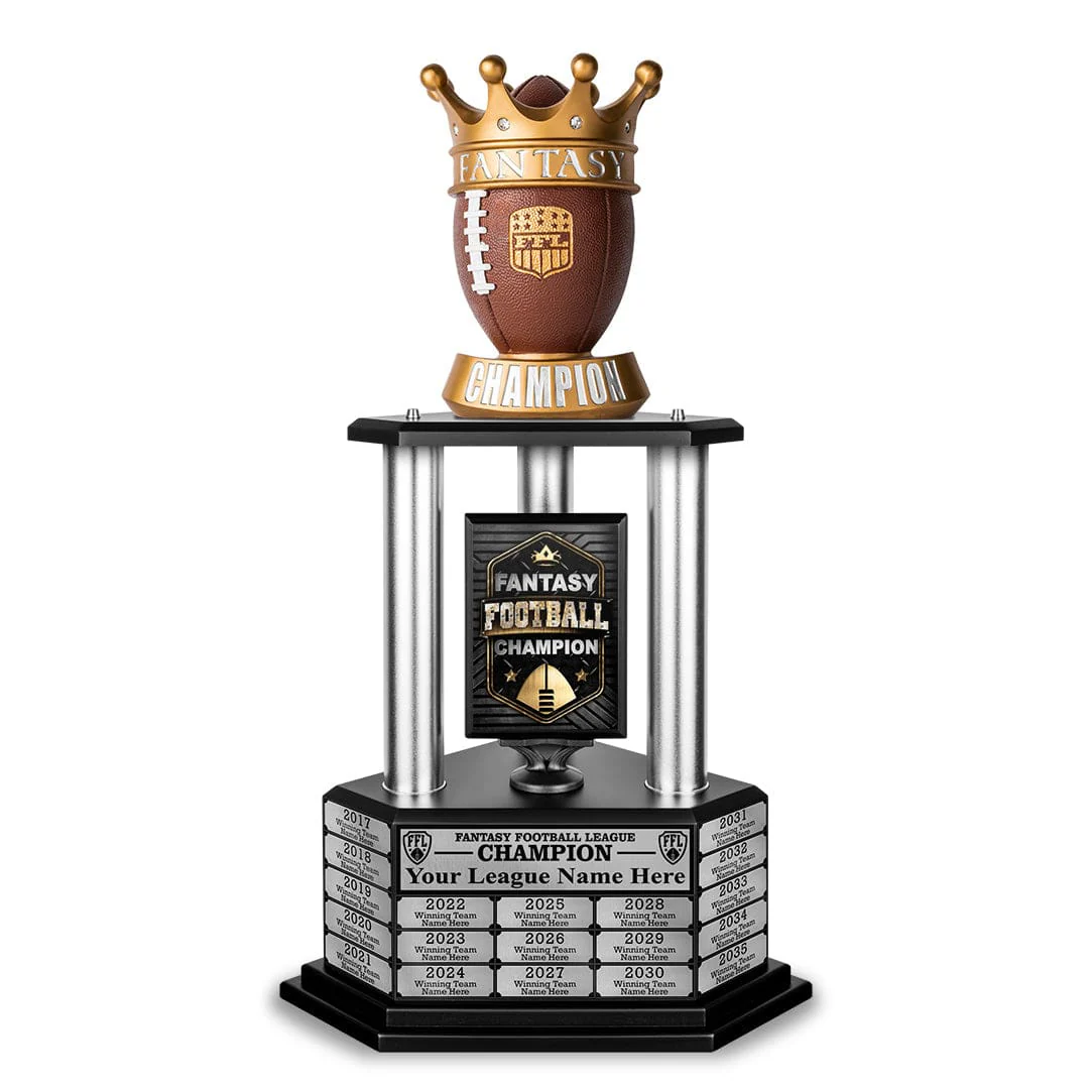 26"-56” Perpetual Fantasy Football Trophy - Crown Football - Image 7