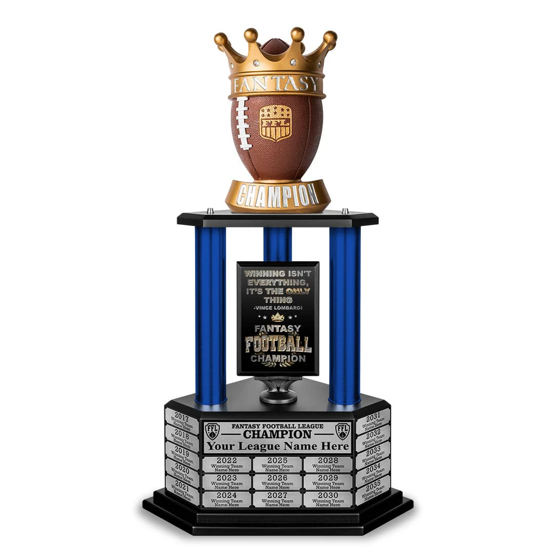 26"-56” Perpetual Fantasy Football Trophy - Crown Football - Image 8