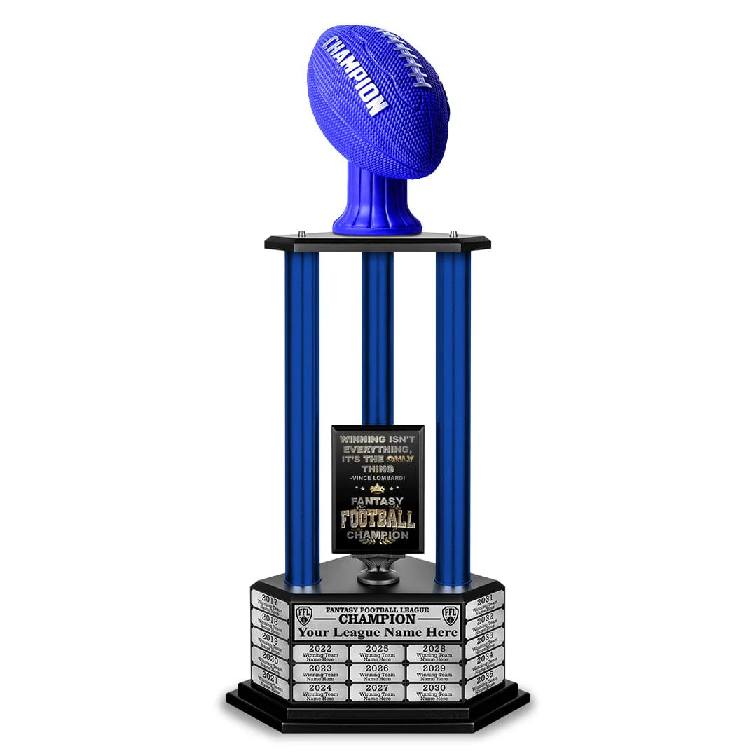 26”-56” Fantasy Football Perpetual Trophy - Blue Football - Image 11