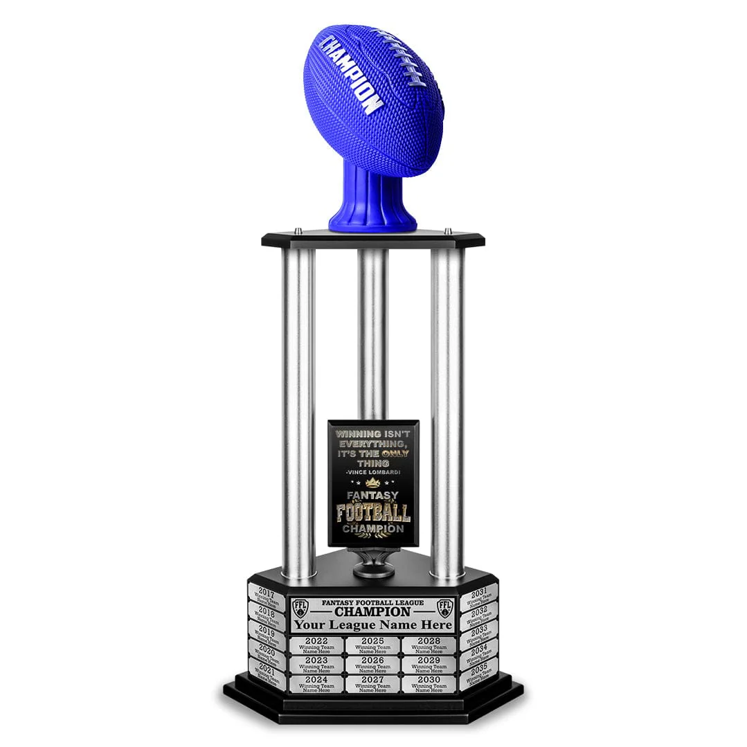26”-56” Fantasy Football Perpetual Trophy - Blue Football - Image 12