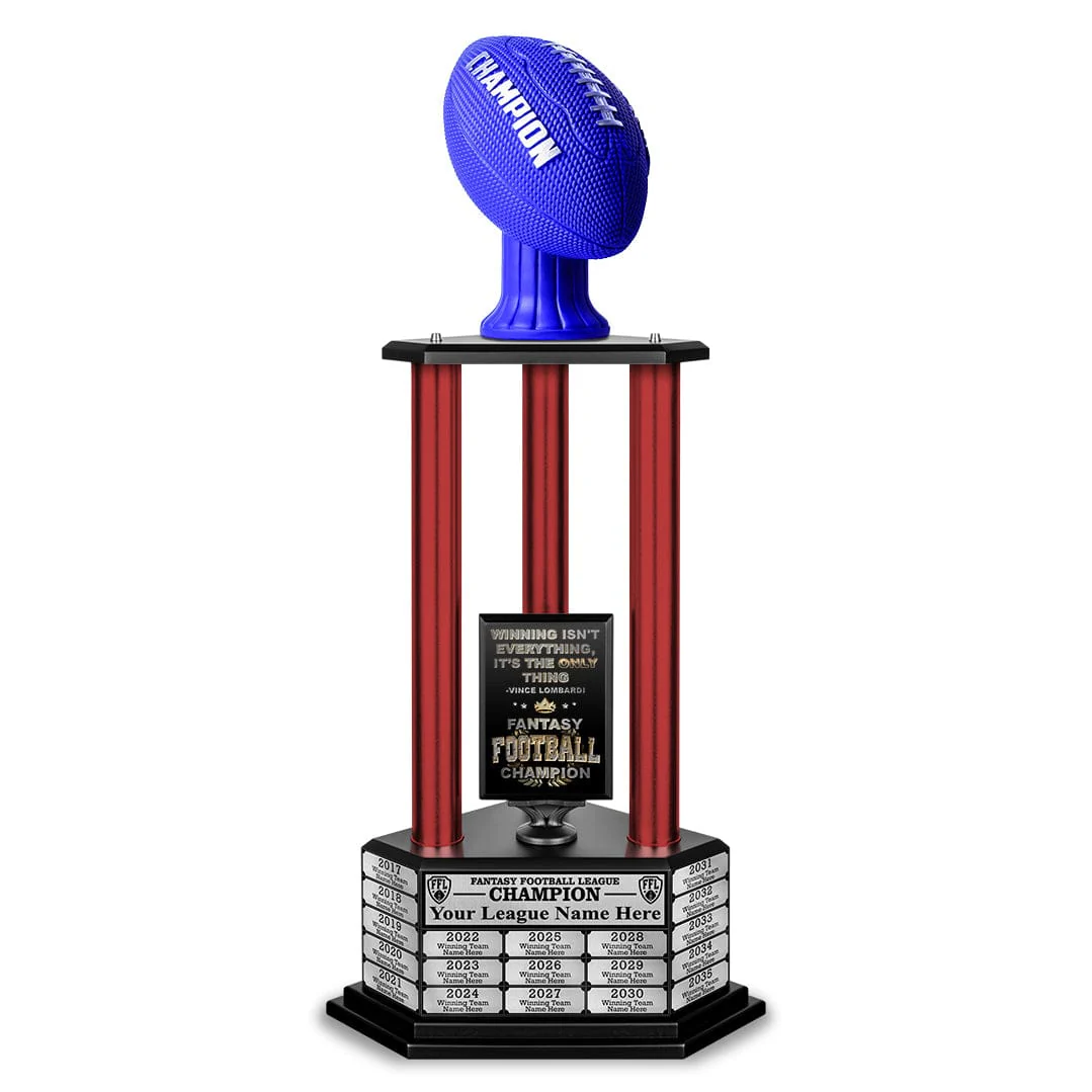 26”-56” Fantasy Football Perpetual Trophy - Blue Football - Image 13