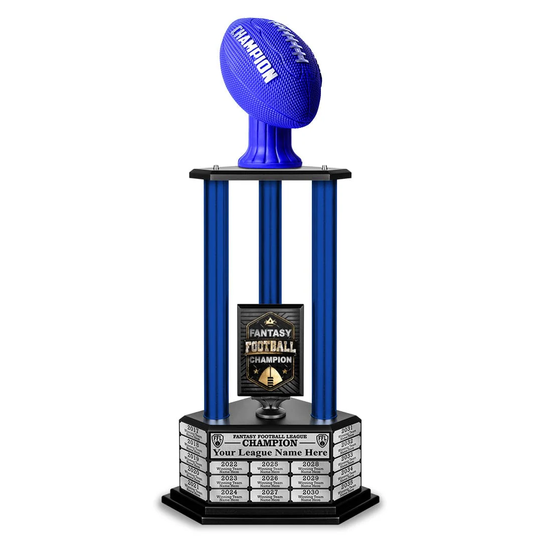 26”-56” Fantasy Football Perpetual Trophy - Blue Football - Image 16
