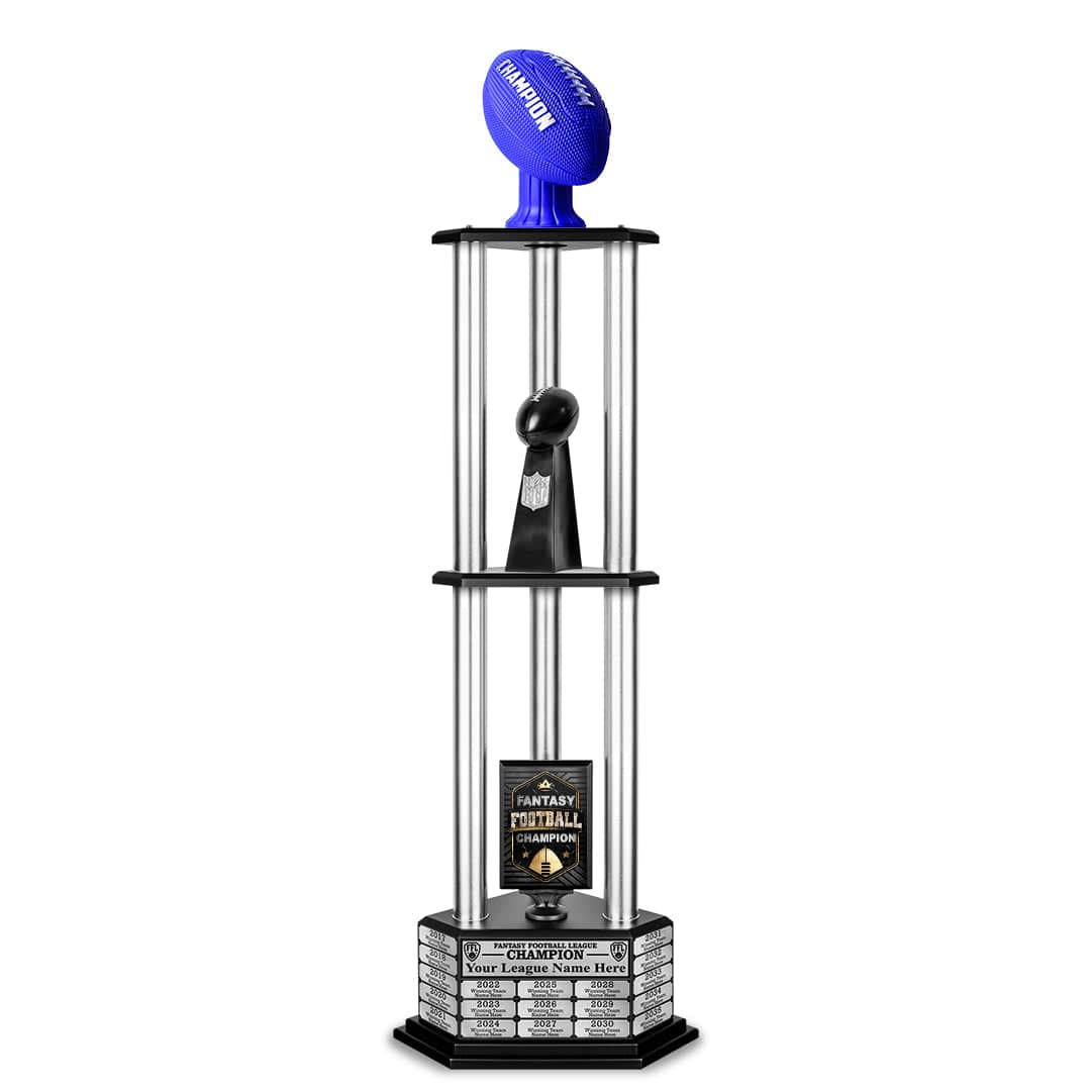 26”-56” Fantasy Football Perpetual Trophy - Blue Football - Image 18