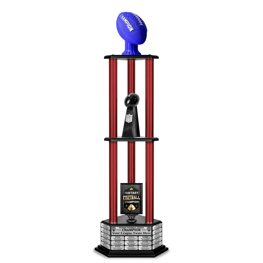 26”-56” Fantasy Football Perpetual Trophy - Blue Football - Image 19
