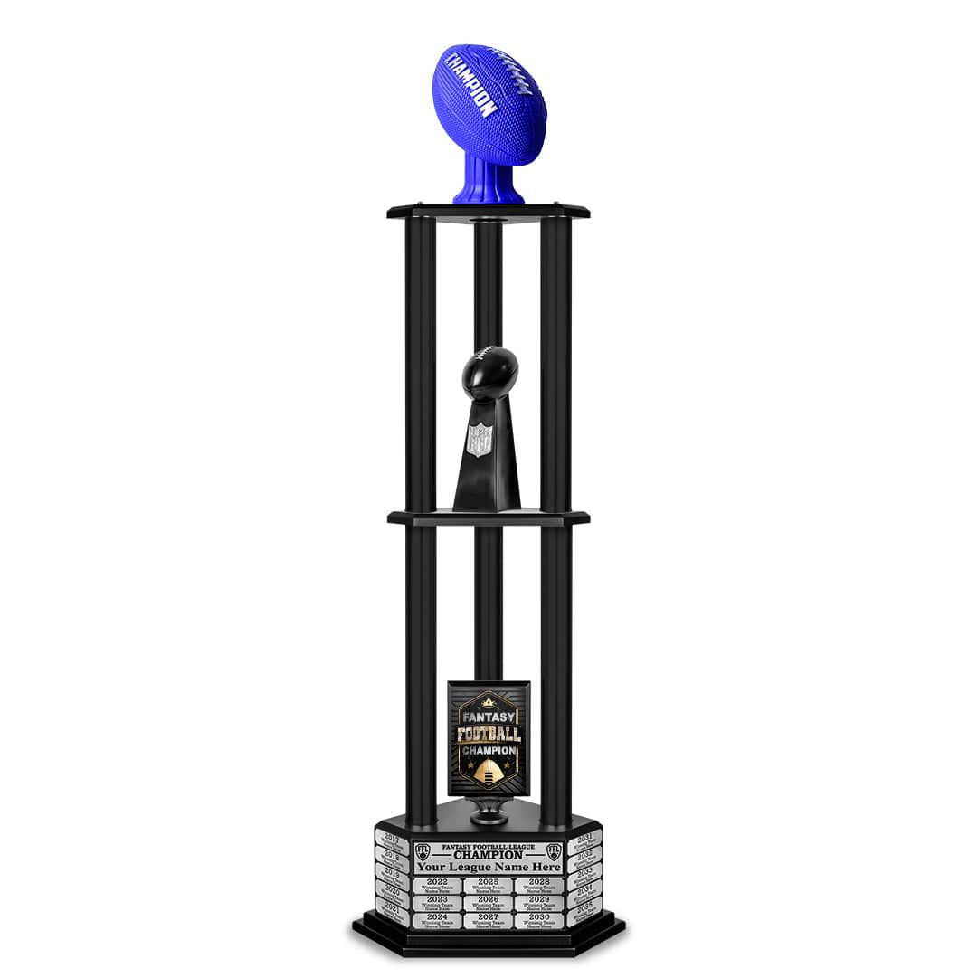 26”-56” Fantasy Football Perpetual Trophy - Blue Football - Image 20