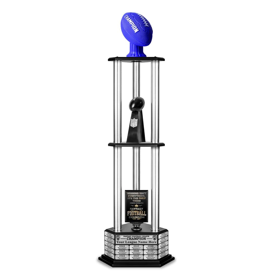 26”-56” Fantasy Football Perpetual Trophy - Blue Football - Image 23