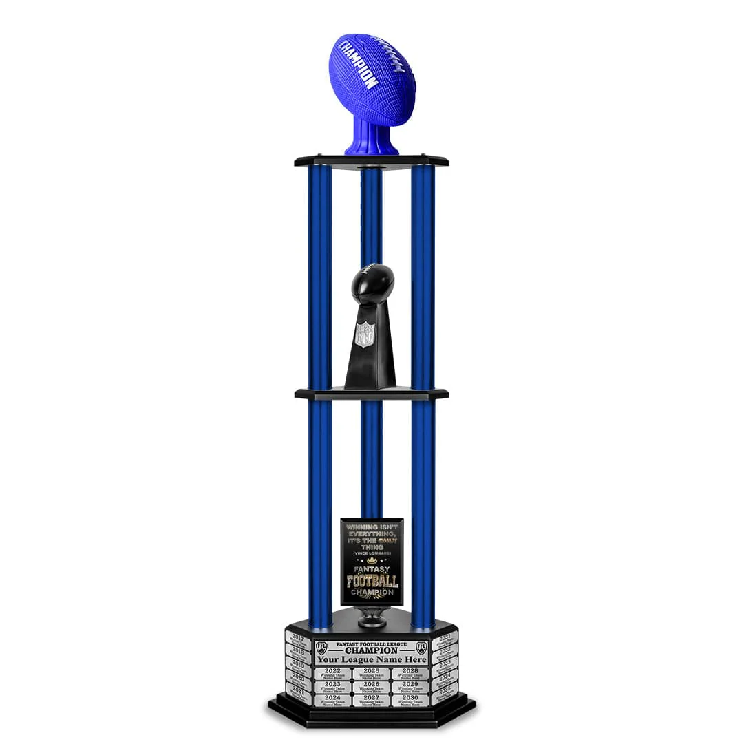 26”-56” Fantasy Football Perpetual Trophy - Blue Football - Image 24