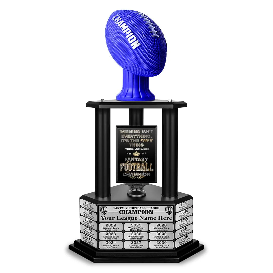 26”-56” Fantasy Football Perpetual Trophy - Blue Football - Image 4