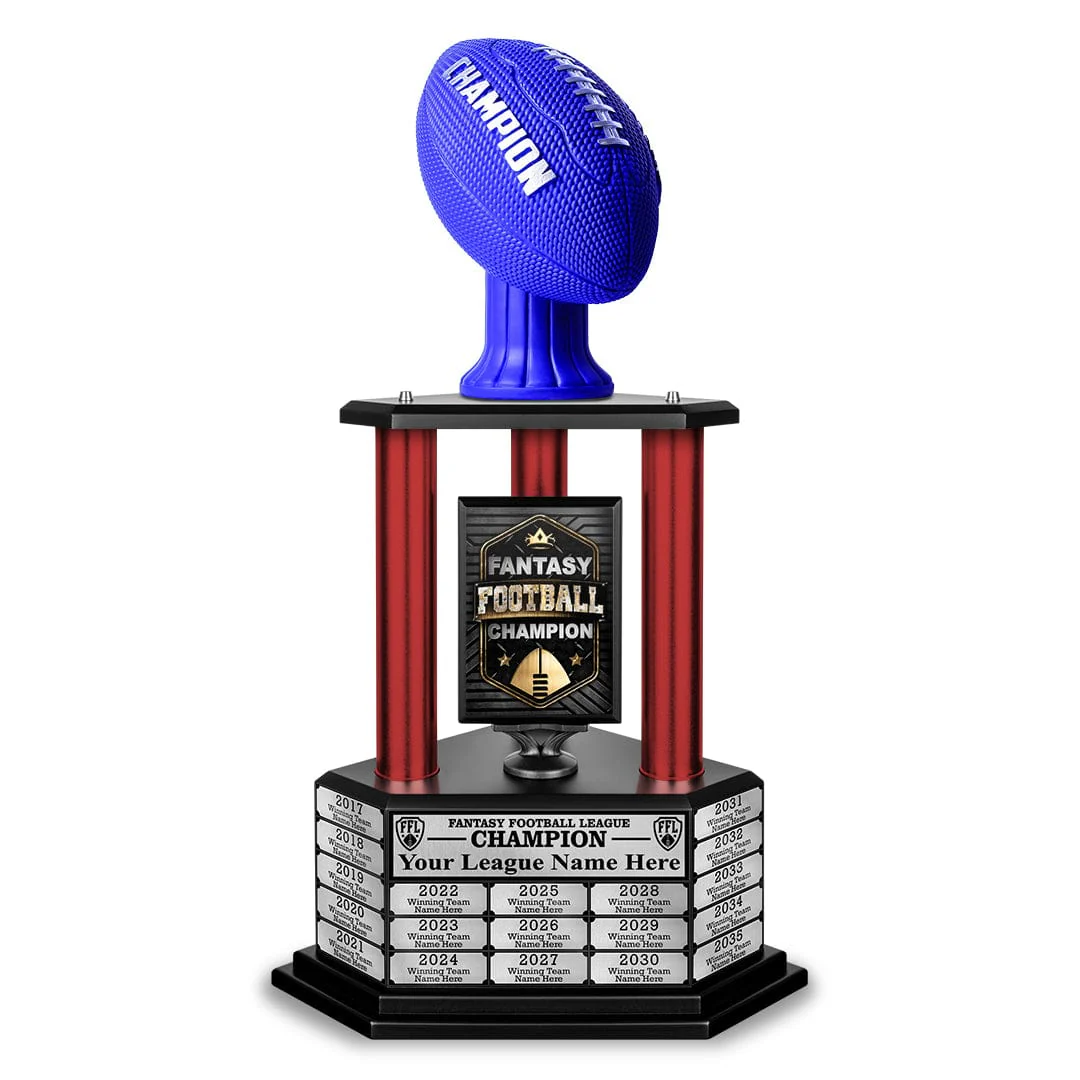 26”-56” Fantasy Football Perpetual Trophy - Blue Football - Image 5