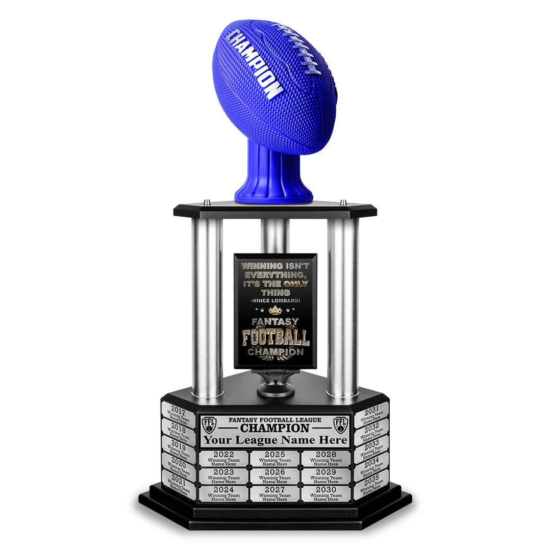 26”-56” Fantasy Football Perpetual Trophy - Blue Football - Image 7