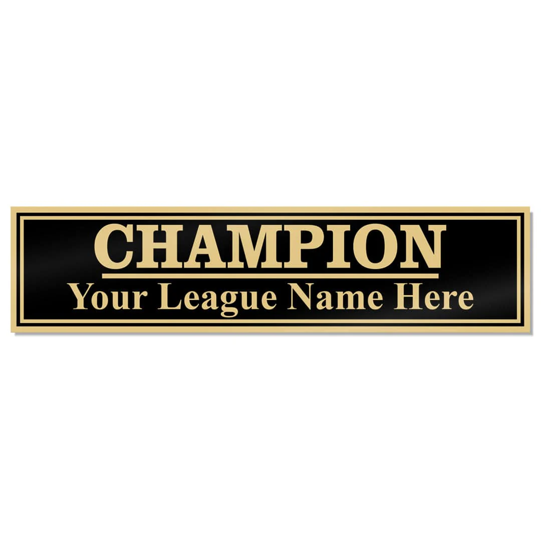 3 Column Champion League Plate - Black/Gold